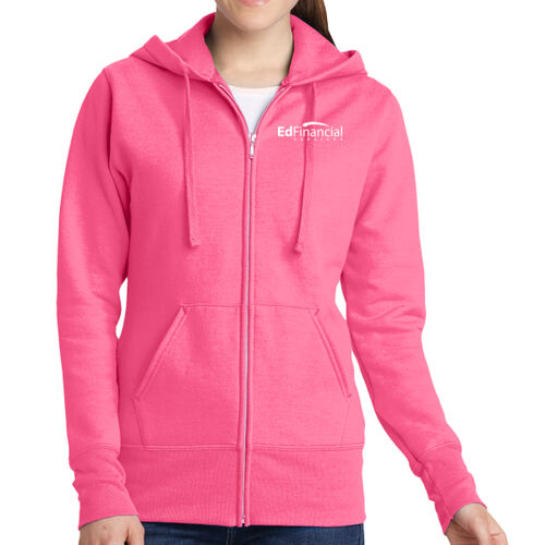 Printed - Ladies Core Fleece Full Zip Hooded Sweatshirt Thumbnail