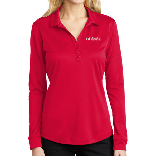 Embroidered  - Ladies Silk Touch ™ Performance Long Sleeve Polo Thumbnail