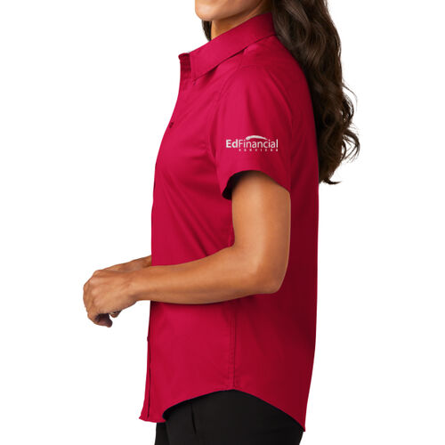 Embroidered Sleeve - Ladies Short Sleeve Easy Care Shirt Thumbnail