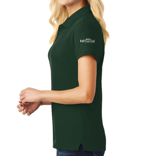 EdFinancial Embroidered Sleeve - Ladies Core Classic Pique Polo Thumbnail