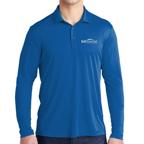 EdFinancial Embriodered - Posi UV ® Pro Long Sleeve Polo Thumbnail