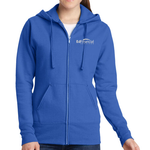 EdFinancial Embriodered - Ladies Core Fleece Full Zip Hooded Sweatshirt Thumbnail