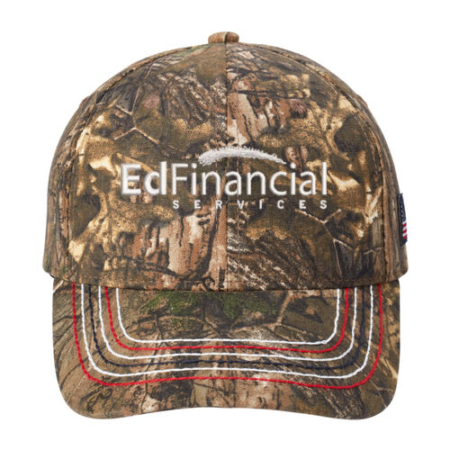 EdFinancial Embroidered - Americana Contrast Stitch Camouflage Cap Thumbnail