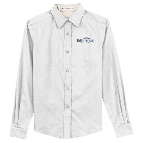 Embroidered EdFinancial - Ladies Long Sleeve Easy Care Shirt Thumbnail