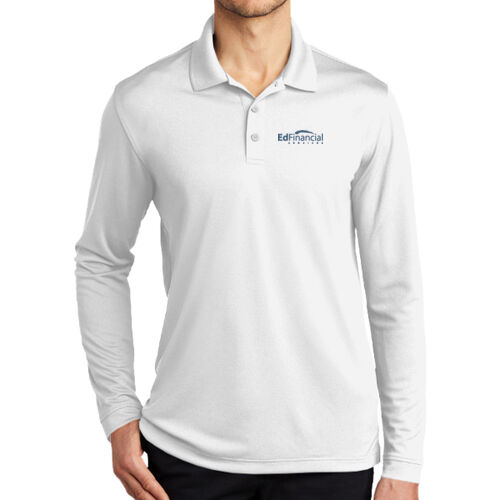 Embroidered EdFinancial - Dry Zone ® UV Micro Mesh Long Sleeve Polo Thumbnail