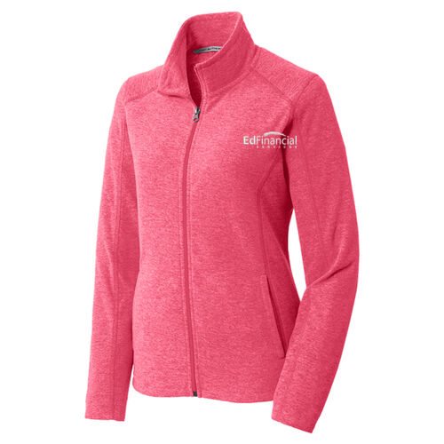 Embroidered EdFinancial - Ladies Heather Microfleece Full Zip Jacket Thumbnail