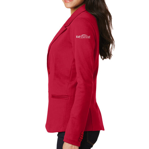 Embroidered Sleeve - Ladies Knit Blazer Thumbnail