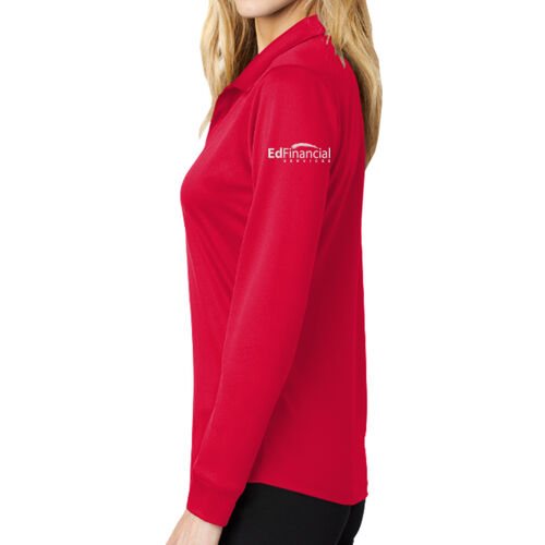 Embroidered Sleeve - Ladies Silk Touch ™ Performance Long Sleeve Polo Thumbnail