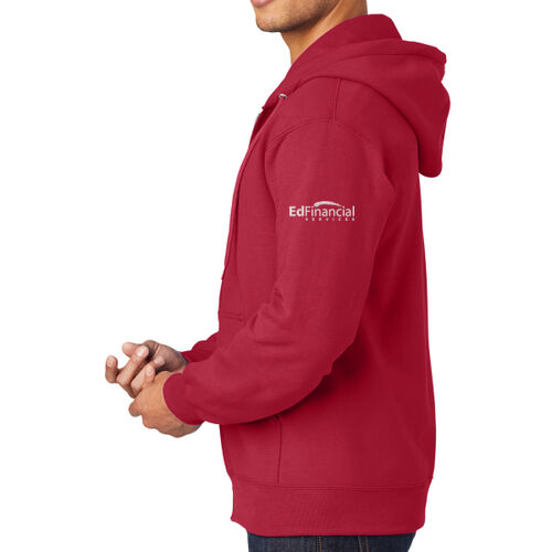 Embroidered Sleeve - Essential Fleece Full Zip Hooded Sweatshirt Thumbnail